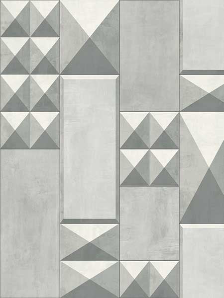 3D Grid wallpaper in silver pewter color - pattern number SK90900 - by Pelican Prints in the Skyline collection
