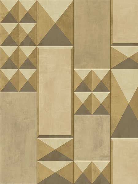 3D Grid wallpaper in copper bronze color - pattern number SK90906 - by Pelican Prints in the Skyline collection