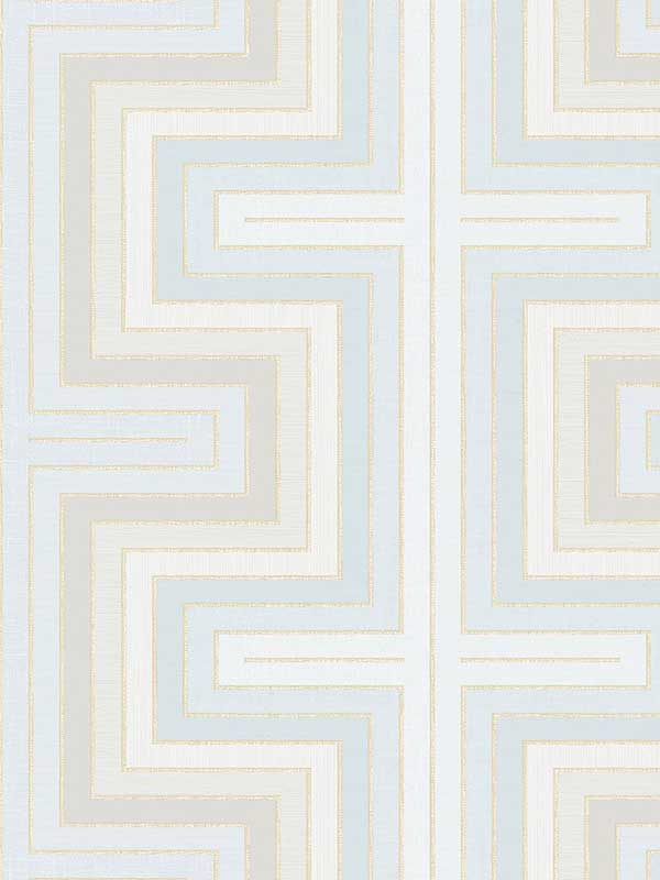 Maze fabric in turquoise color - pattern number FJ40505 - by Mayflower in the Sanctuary collection