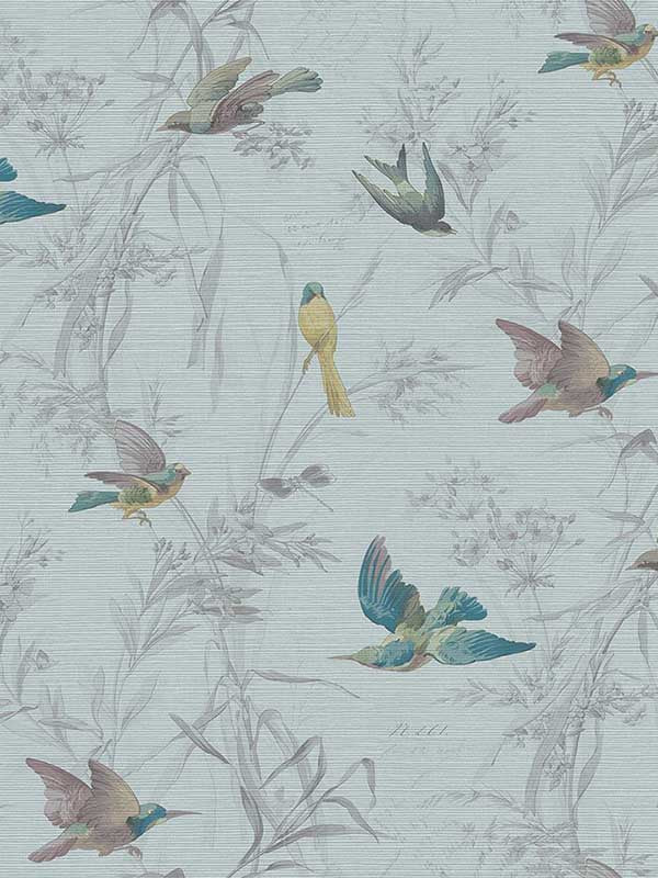 Birds of Paradise fabric in turquoise color - pattern number FJ40904 - by Mayflower in the Sanctuary collection