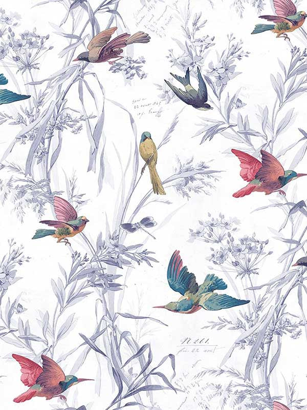 Birds of Paradise fabric in mixed berry color - pattern number FJ40911 - by Mayflower in the Sanctuary collection