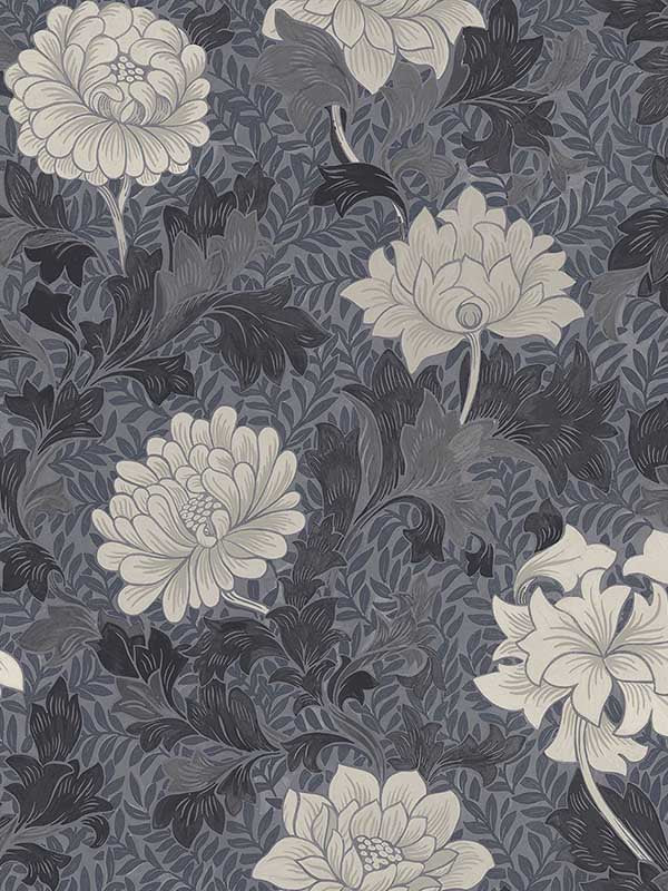 Morrissey Flower fabric in pewter color - pattern number FJ41209 - by Mayflower in the Sanctuary collection