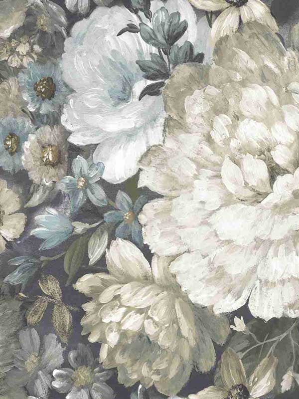 Florabunda fabric in multicolor color - pattern number CN30100 - by Wallquest in the Charleston collection
