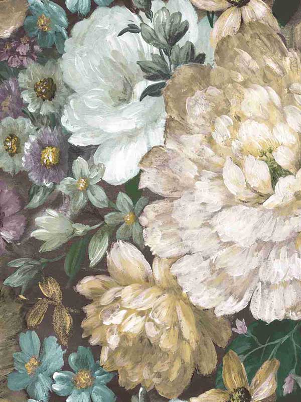Florabunda fabric in multicolor color - pattern number CN30106 - by Wallquest in the Charleston collection