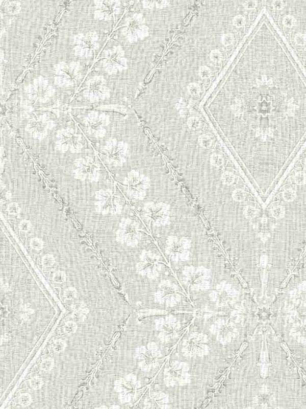 Classical Trellis fabric in gray color - pattern number CN30200 - by Wallquest in the Charleston collection