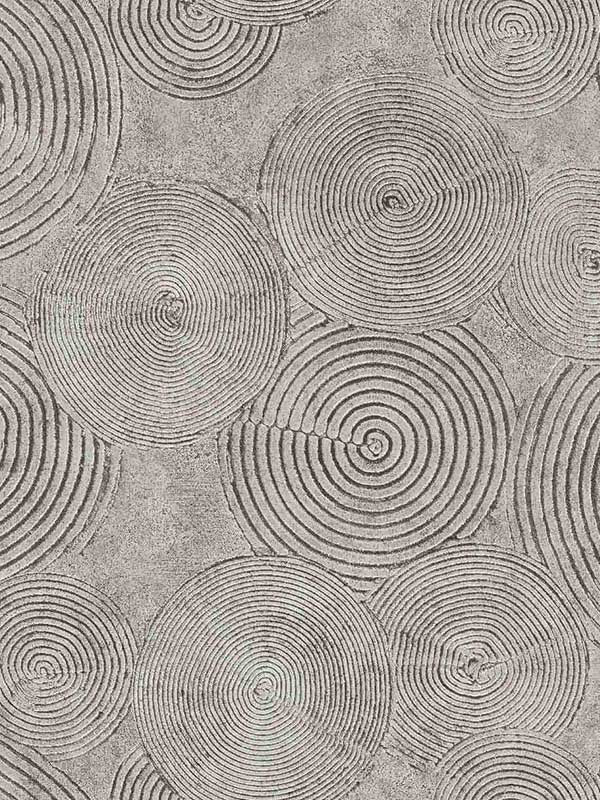 Ring Faux fabric in silver and pewter color - pattern number CN30310 - by Wallquest in the Charleston collection