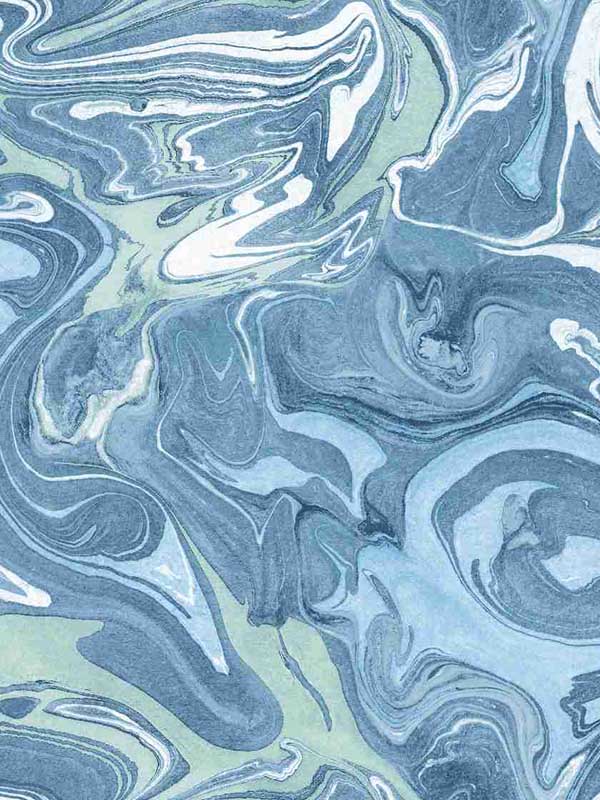 Oil On Water fabric in blue color - pattern number CN30602 - by Wallquest in the Charleston collection