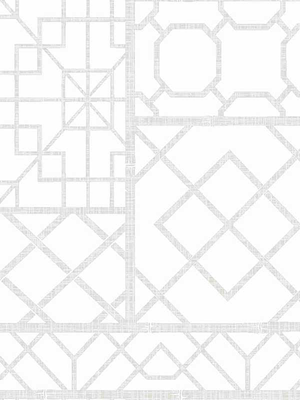 Trellis fabric in gray color - pattern number CN31308 - by Wallquest in the Charleston collection