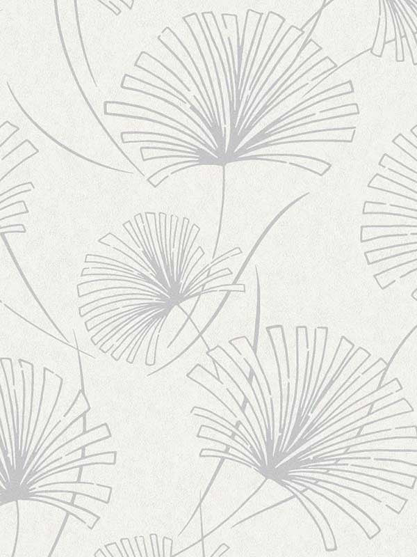 Palm fabric in grey and off white color - pattern number 1302400 - by Seabrook in the Black and White by Etten Gallerie collection