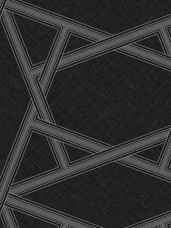 Layered Lines fabric in ebony color - pattern number ZN50403 - by Seabrook in the Black and White by Etten Gallerie collection