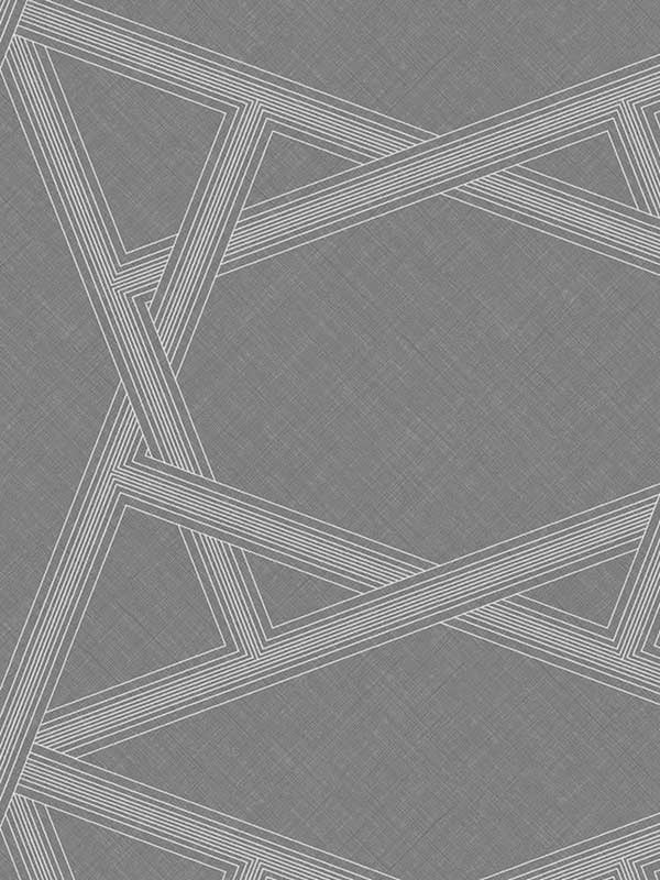 Layered Lines fabric in silver color - pattern number ZN50410 - by Seabrook in the Black and White by Etten Gallerie collection