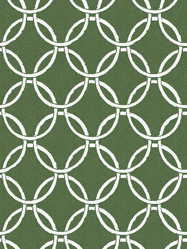 Quelala Ring Ogee wallpaper in green color - pattern number 3122-11004 - by Chesapeake in the Flora and Fauna collection