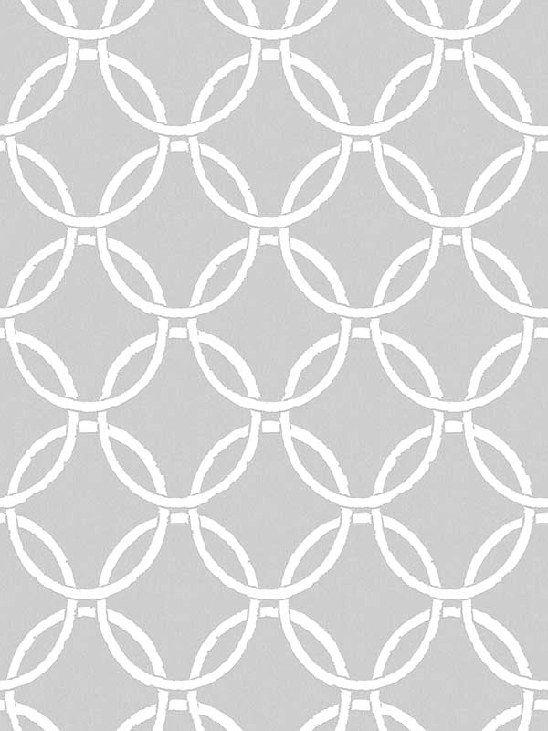 Quelala Ring Ogee wallpaper in grey color - pattern number 3122-11030 - by Chesapeake in the Flora and Fauna collection