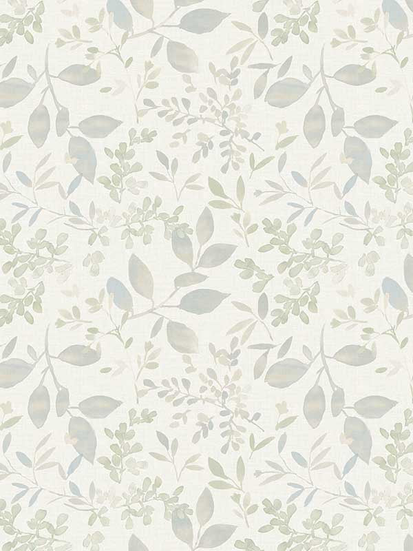 Tinker Woodland Botanical wallpaper in teal color - pattern number 3122-11114 - by Chesapeake in the Flora and Fauna collection