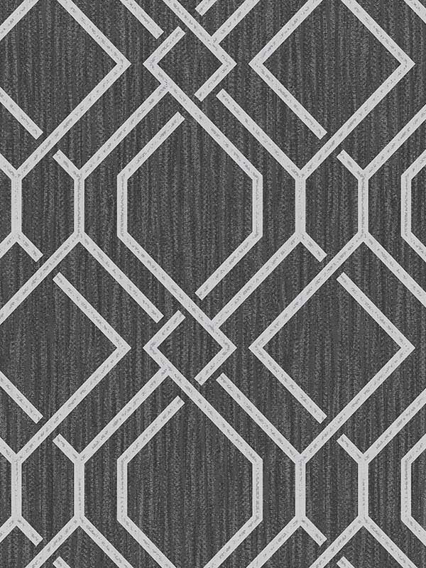 Frege Trellis fabric in charcoal color - pattern number 4025-82519 - by Advantage in the Radiance collection