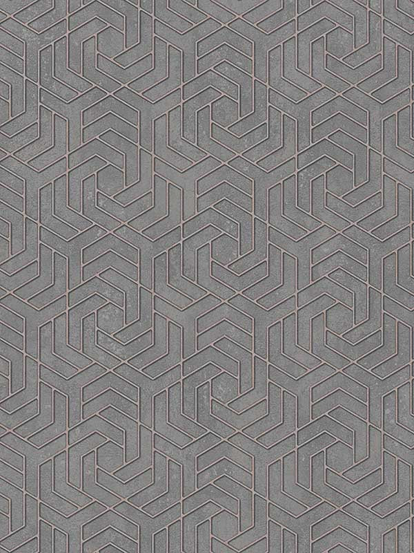 Tama Geometric fabric in charcoal color - pattern number 4035-32609 - by Advantage in the Windsong collection