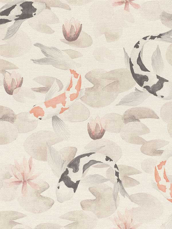 Nobu Koi Fish fabric in beige color - pattern number 4035-409420 - by Advantage in the Windsong collection