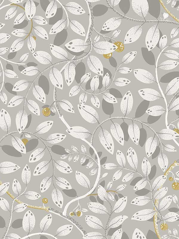 Kirke Leafy Vines fabric in grey color - pattern number 2932-65104 - by A Street Prints in the Lina collection
