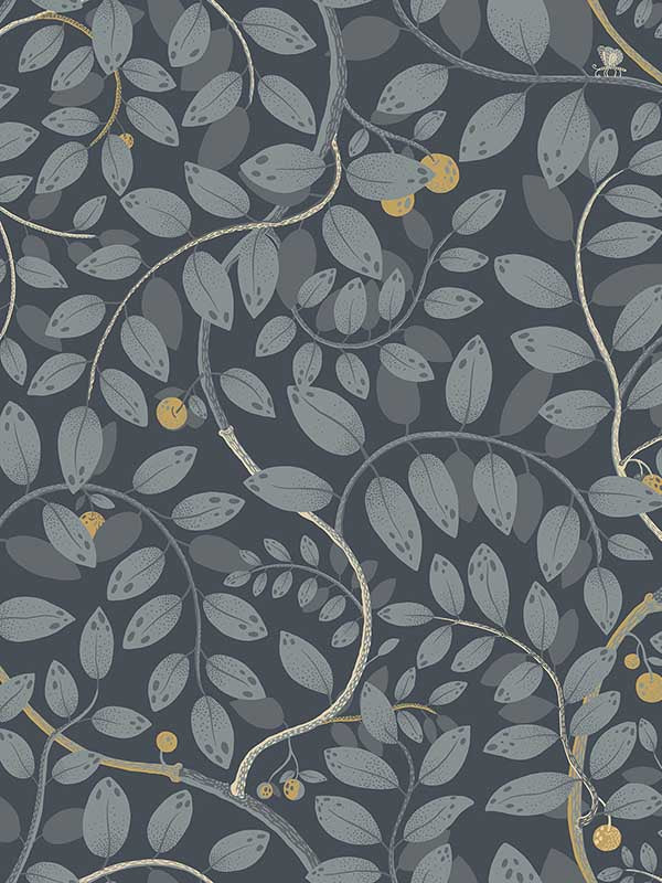 Kirke Leafy Vines fabric in blue color - pattern number 2932-65106 - by A Street Prints in the Lina collection