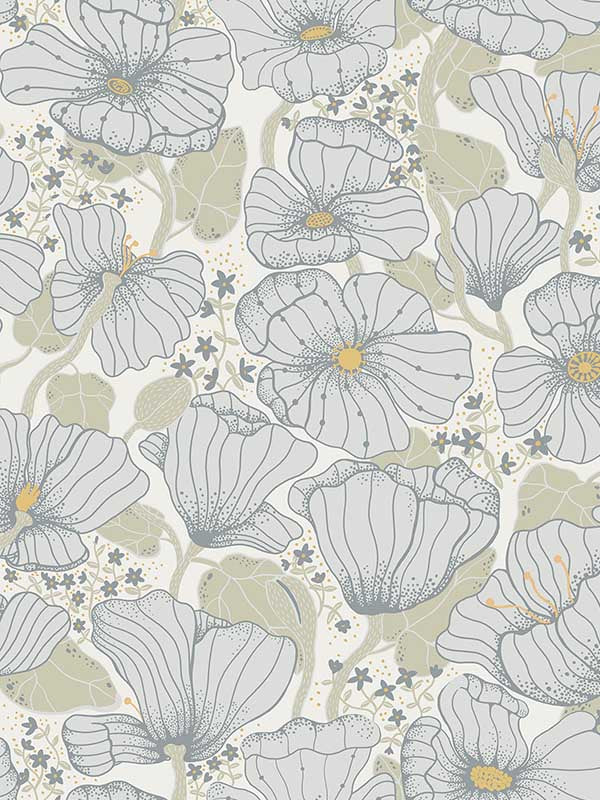Matilda Poppy Fields wallpaper in blue color - pattern number 2932-65110 - by A Street Prints in the Lina collection