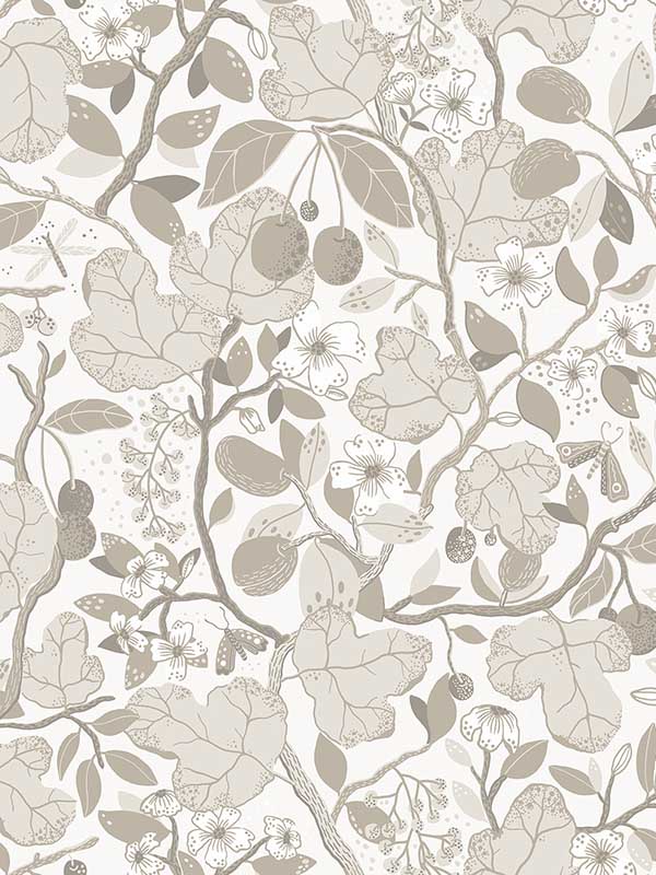Ewald Garden Vines fabric in beige color - pattern number 2932-65120 - by A Street Prints in the Lina collection