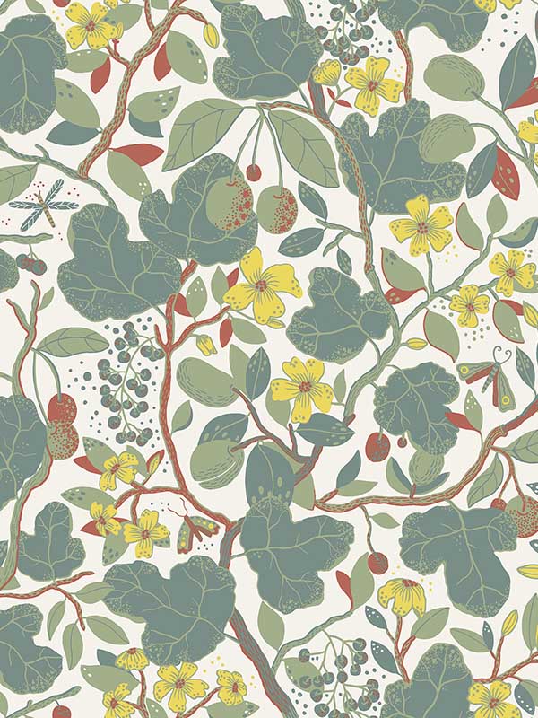 Ewald Garden Vines fabric in turquoise color - pattern number 2932-65123 - by A Street Prints in the Lina collection