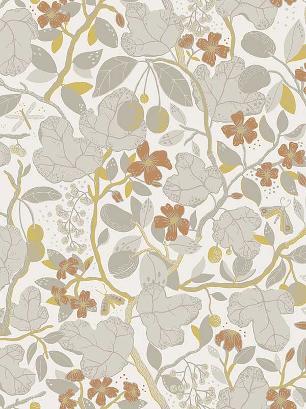 Ewald Garden Vines fabric in grey color - pattern number 2932-65124 - by A Street Prints in the Lina collection