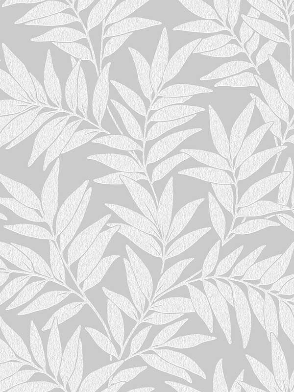 Morris Leaf wallpaper in light grey color - pattern number 2970-26124 - by A Street Prints in the Revival collection