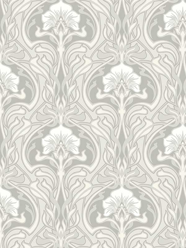 Mucha Botanical Ogee wallpaper in off white color - pattern number 2970-26149 - by A Street Prints in the Revival collection