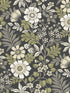 Voysey Floral fabric in black color - pattern number 2970-87535 - by A Street Prints in the Revival collection