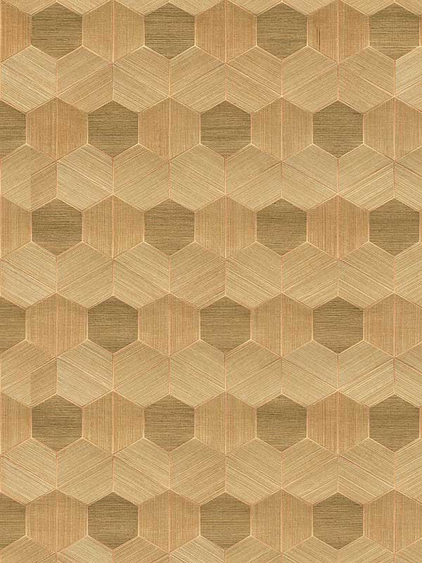 Linzhi Sisal Grasscloth Inlay wallpaper in copper color - pattern number 2972-86115 - by A Street Prints in the Loom collection