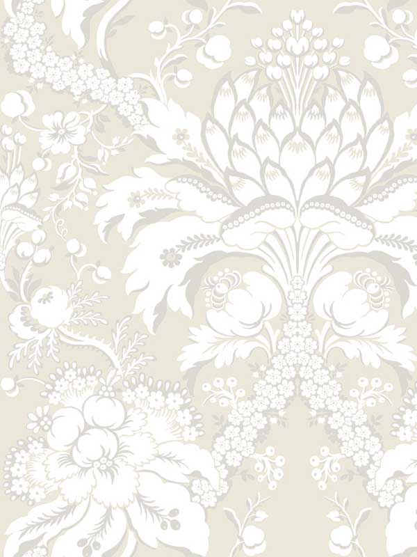 Artichoke Dam wallpaper in beige and gold color - pattern number DM4956 - by York in the Damask Resource Library collection