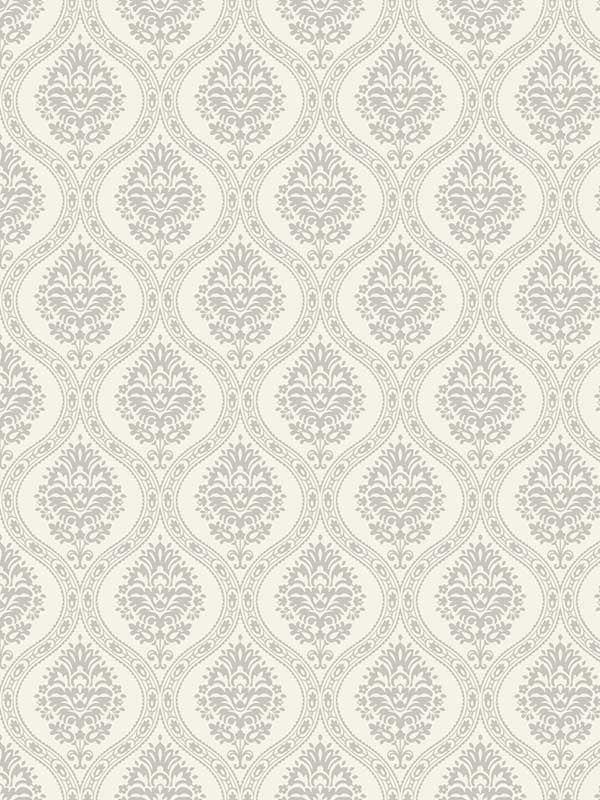 Petite Ogee wallpaper in taupe color - pattern number DM5027 - by York in the Damask Resource Library collection