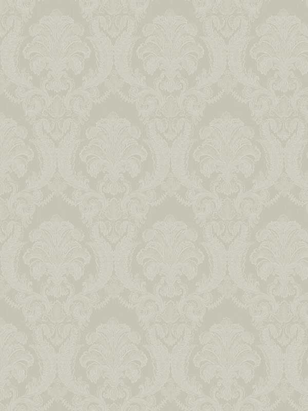 Renatta Damask fabric in cream color - pattern number 4058-21776 - by Brewster in the Italian Silk collection