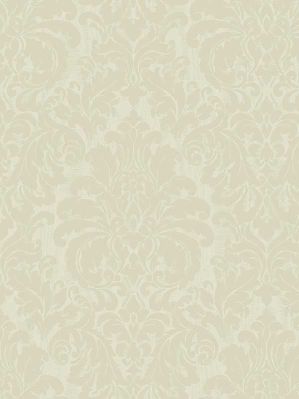 Betina Damask fabric in light yellow color - pattern number 4058-24802 - by Brewster in the Italian Silk collection