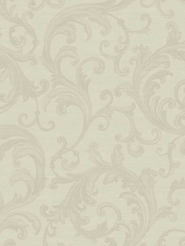 Noemi Acanthus wallpaper in cream color - pattern number 4058-24832 - by Brewster in the Italian Silk collection