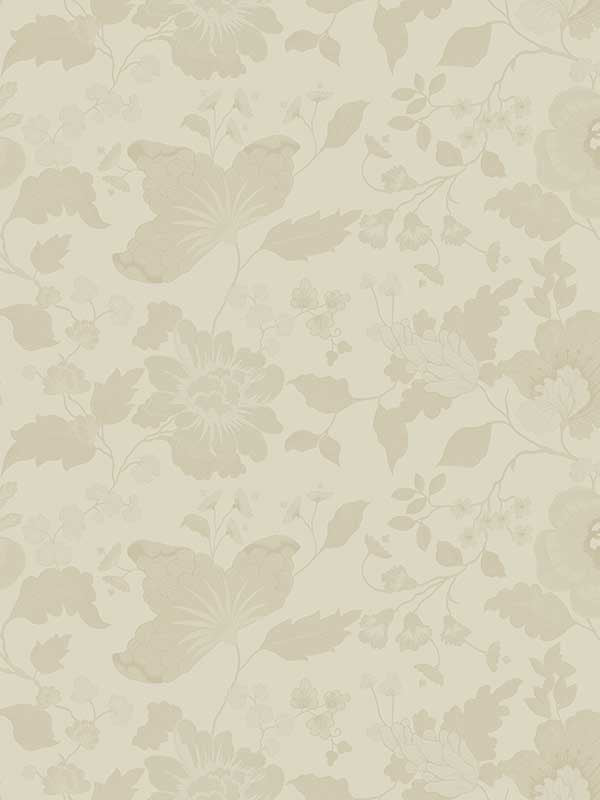 Vittoria Floral wallpaper in cream color - pattern number 4058-24842 - by Brewster in the Italian Silk collection