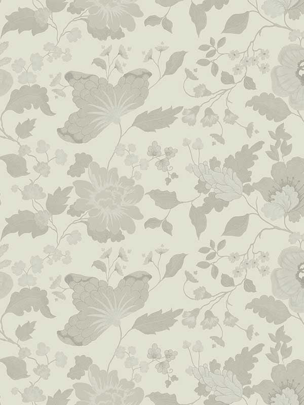 Vittoria Floral wallpaper in white color - pattern number 4058-24844 - by Brewster in the Italian Silk collection