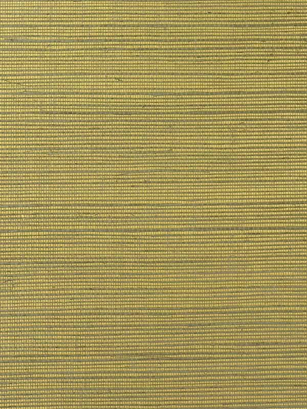 Sisal Grasscloth wallpaper in metallic gold and aloe color - pattern number LN11864 - by Seabrook in the Lillian August Natural Textured Wallcoverings collection