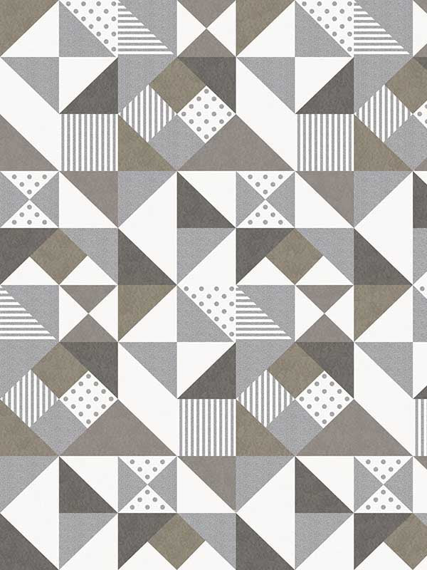 Lozenge Geometric wallpaper in silver and antique bronze color - pattern number KTM1210 - by Seabrook in the Mondrian collection