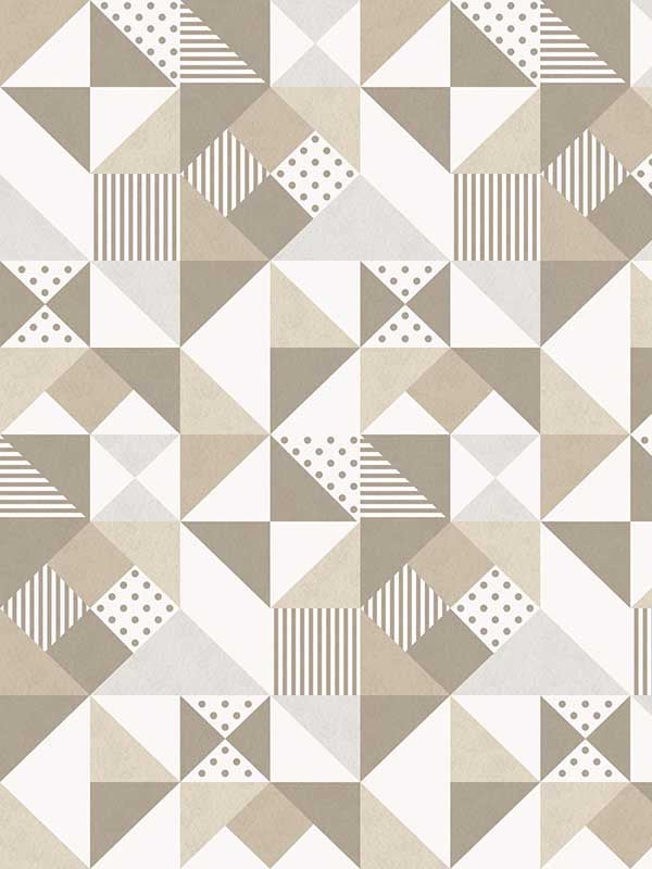 Lozenge Geometric wallpaper in latte and dorian grey color - pattern number KTM1280 - by Seabrook in the Mondrian collection
