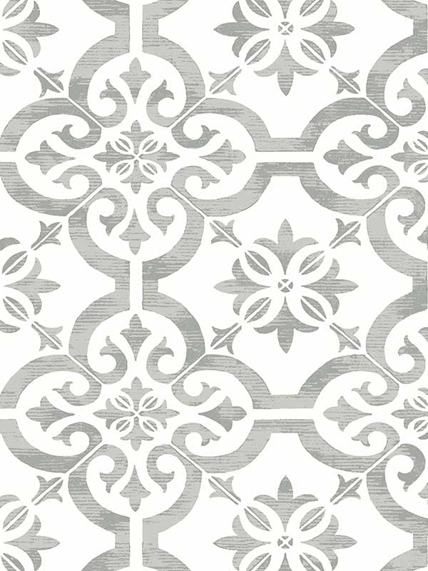 Encaustic Faux Tile fabric in harbor mist color - pattern number ET10010 - by Seabrook in the Etten Gallerie Online collection