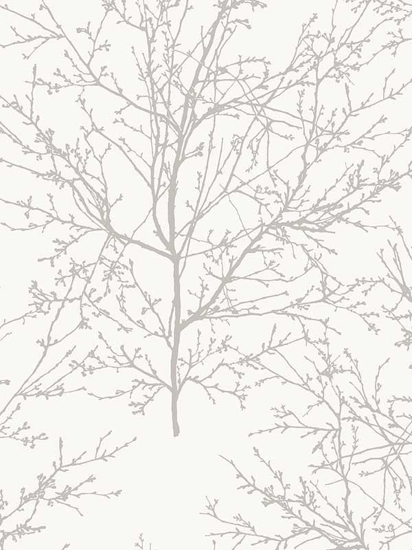 Winter Branches fabric in pearl grey color - pattern number ET10305 - by Seabrook in the Etten Gallerie Online collection