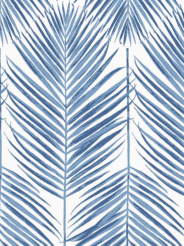 Marina Palm fabric in coastal blue color - pattern number ET10722 - by Seabrook in the Etten Gallerie Online collection