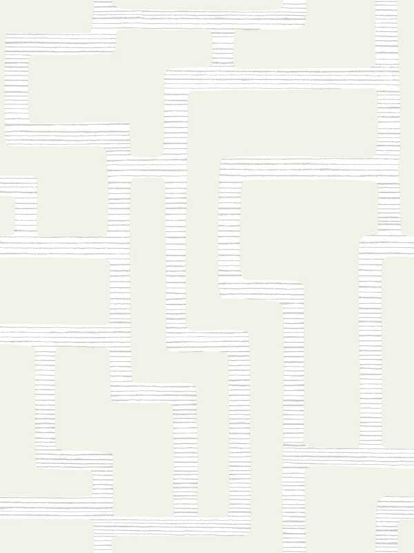 Graphic Polyomino fabric in pearl color - pattern number BW3832 - by York in the Black and White Resource Library collection