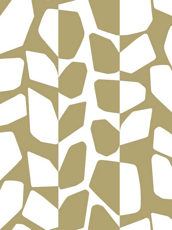 Primitive Vines fabric in gold metallic color - pattern number BW3892 - by York in the Black and White Resource Library collection