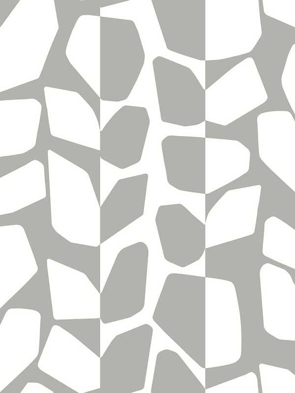 Primitive Vines fabric in silver metallic color - pattern number BW3895 - by York in the Black and White Resource Library collection