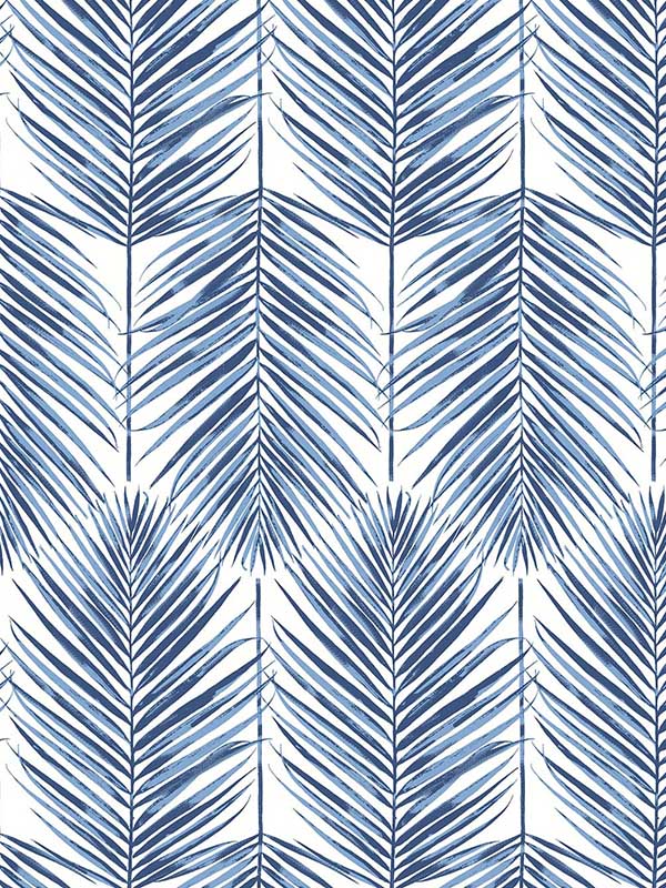 Paradise Palm fabric in coastal blue color - pattern number DT20002 - by Dupont in the Dupont High Performance Wallcovering collection