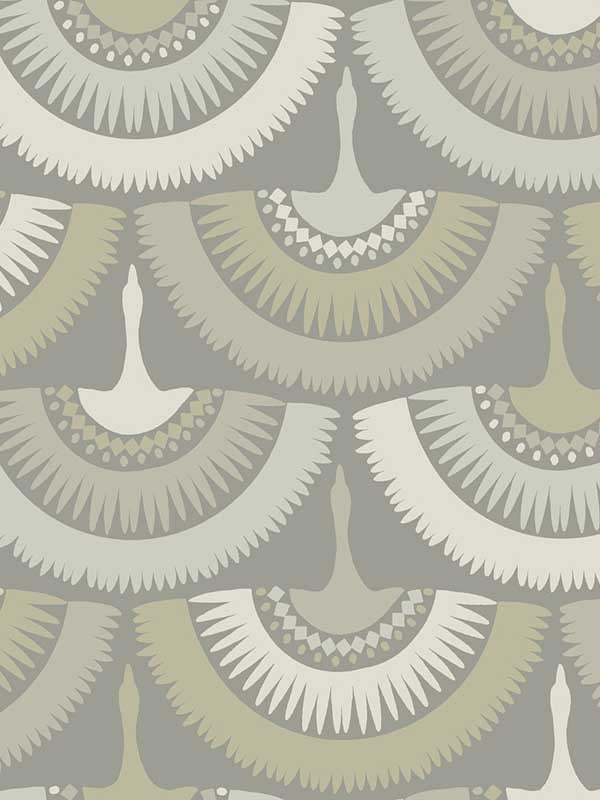 Feather and Fringe fabric in grey color - pattern number BO6645 - by Antonina Vella in the Boho Luxe collection