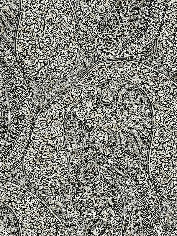 Kashmir Dreams fabric in paisley black color - pattern number BO6654 - by Antonina Vella in the Boho Luxe collection